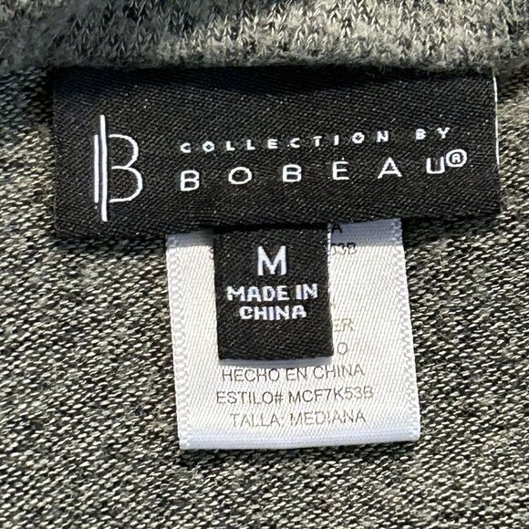 Bobeau Medium Open Front One Button Fleece Wrap Cardigan Green Uneven Hem Top - Picture 5 of 11